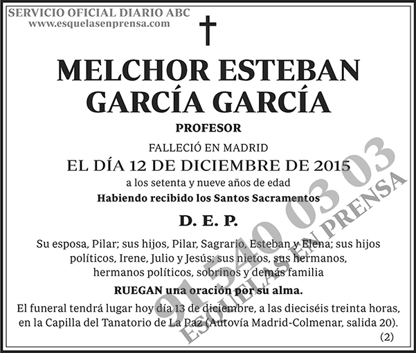 Melchor Esteban García García
